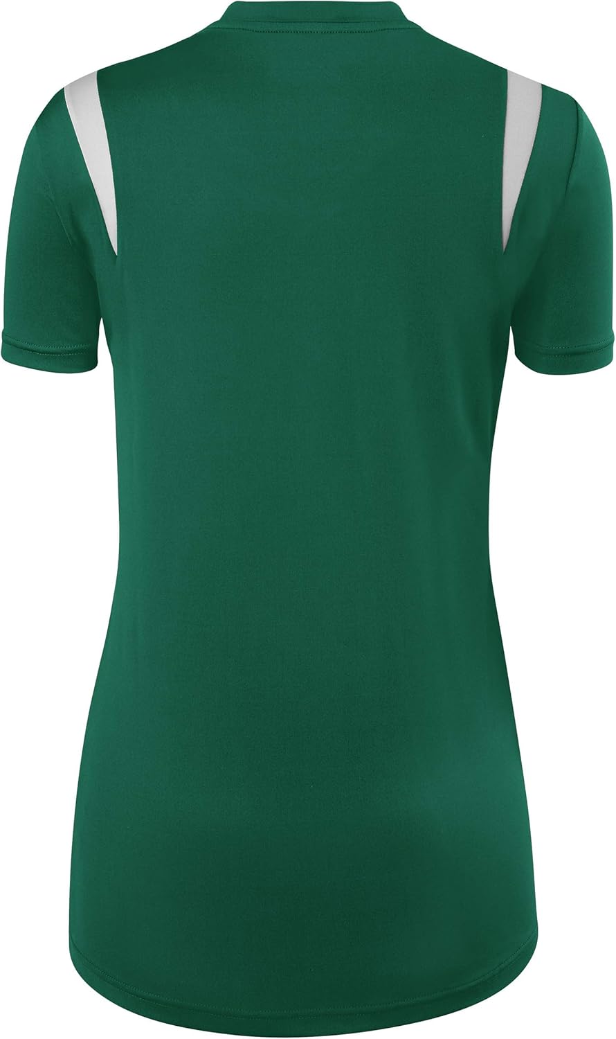 Camiseta de voleibol de manga corta Mizuno Youth Balboa 5.0 en color bosque y plata