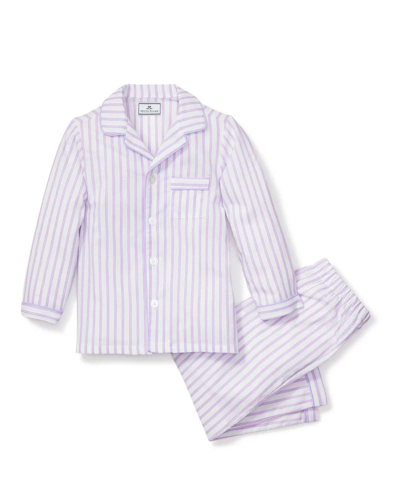 Conjunto de pijama infantil de sarga con rayas Petite Plume