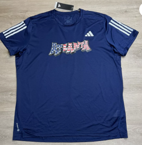 Camisa Adidas Peachtree Road Race Atlanta Aeroready Azul Para Hombre