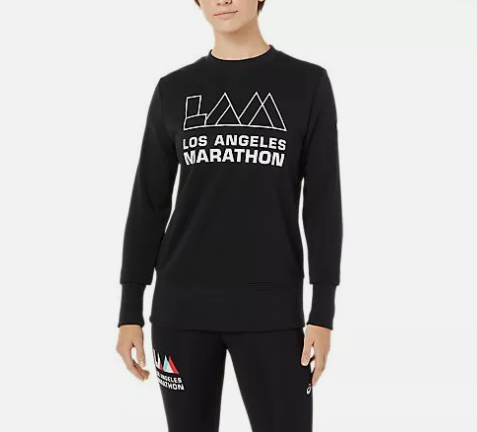 Camiseta deportiva negra para correr Asics LAM Los Angeles Marathon para mujer