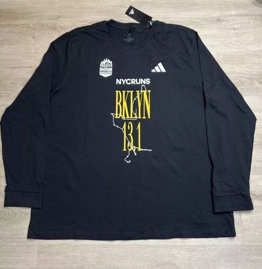 Camiseta Adidas NYC Runs Brooklyn Media Maratón Manga Larga Para Hombre