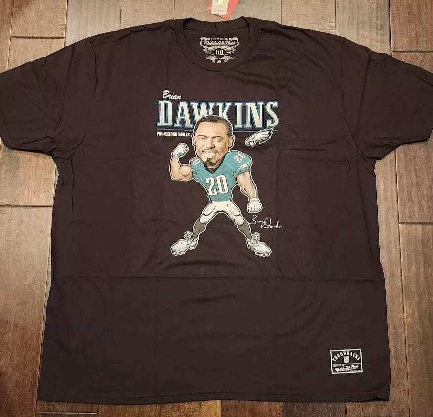 Camiseta Mitchell & Ness Brian Dawkins Philadelphia Eagles Caricatures Para Hombre