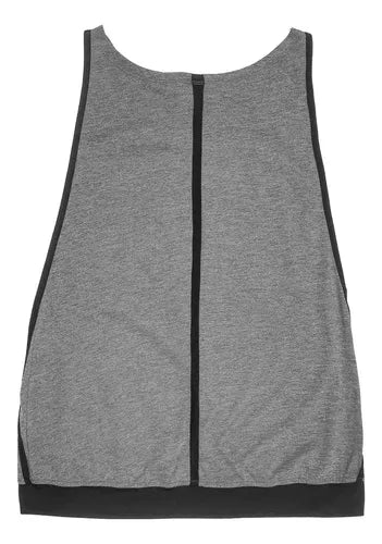 Playera Sin Mangas Asics Muscle Tank Gris Gym Correr Dama