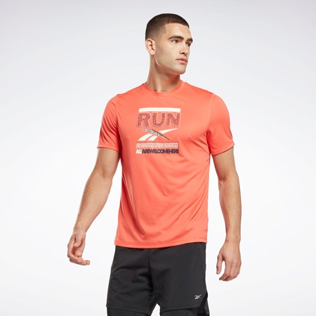 Camisetas reebok top hombre naranja