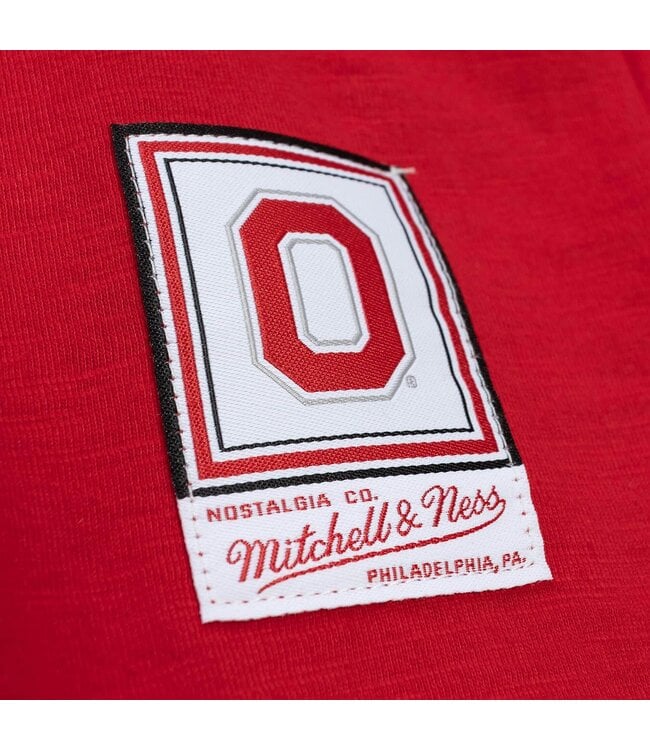 Mitchell y Ness Camiseta henley Mitchell y Ness  con estampado de slub legendario de Ohio State Buckeyes