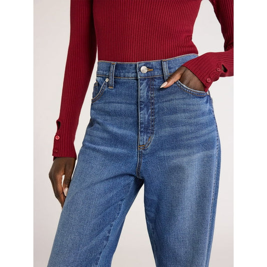 Vaqueros rectos de tiro alto y corte tubo para mujer de Scoop