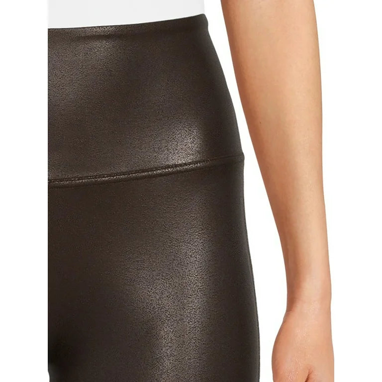 Leggings de piel sintética de tiro alto