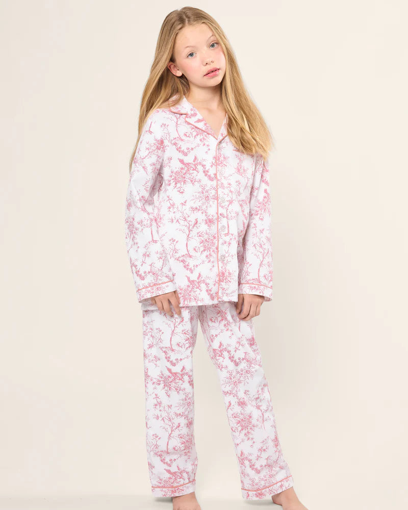 Conjunto de pijama infantil de sarga en toile rosa atemporal Petite Plume