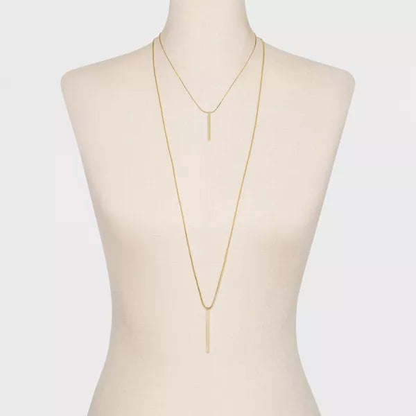 Collar con colgante en capas, corto y largo - A New Day™ Gold