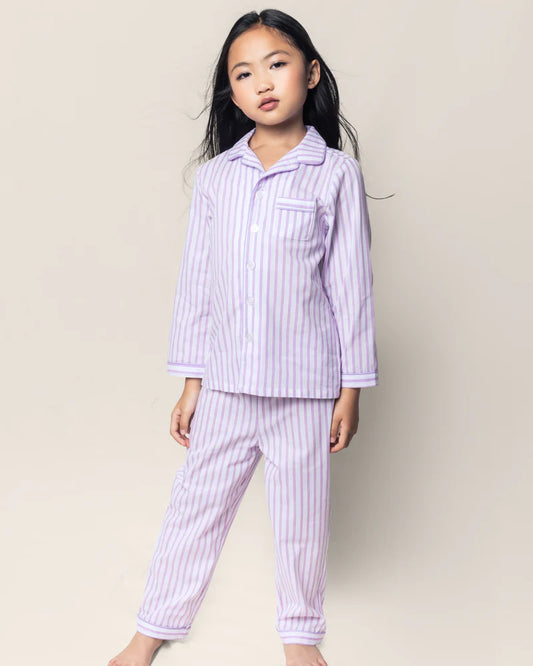 Conjunto de pijama infantil de sarga con rayas Petite Plume