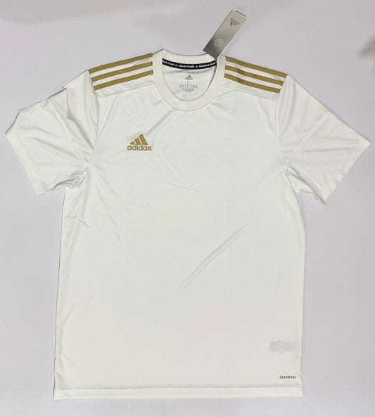 Camiseta adidas blanca/dorada