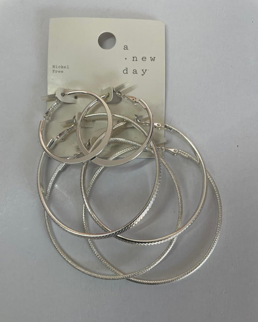 Aros texturizados - A New Day Silver: Cierre de palanca, metal sin níquel,  de distintos diámetro