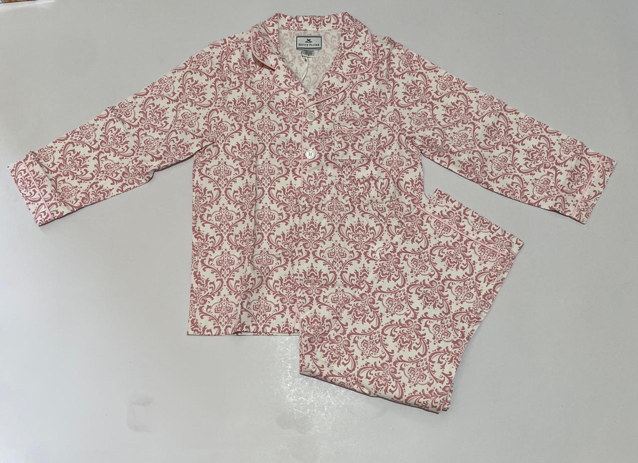 Conjunto de pijama infantil de sarga en toile rosa atemporal Petite Plume