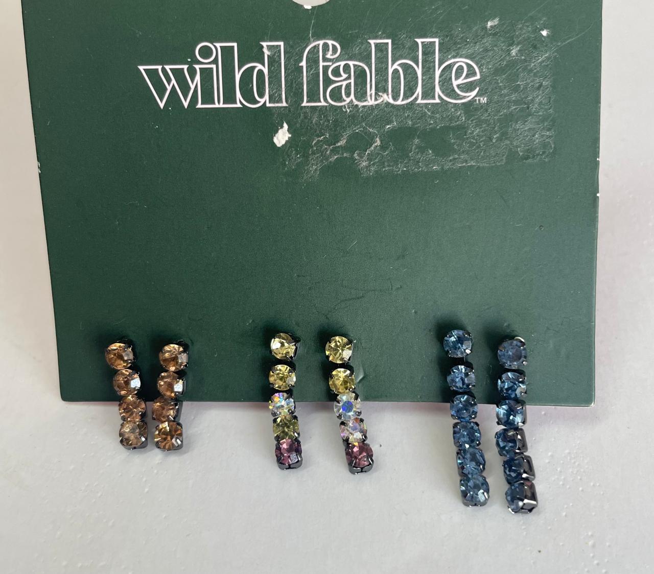 Juego de pendientes colgantes Wild fable para mujer color piedra cadena trío 3pk-