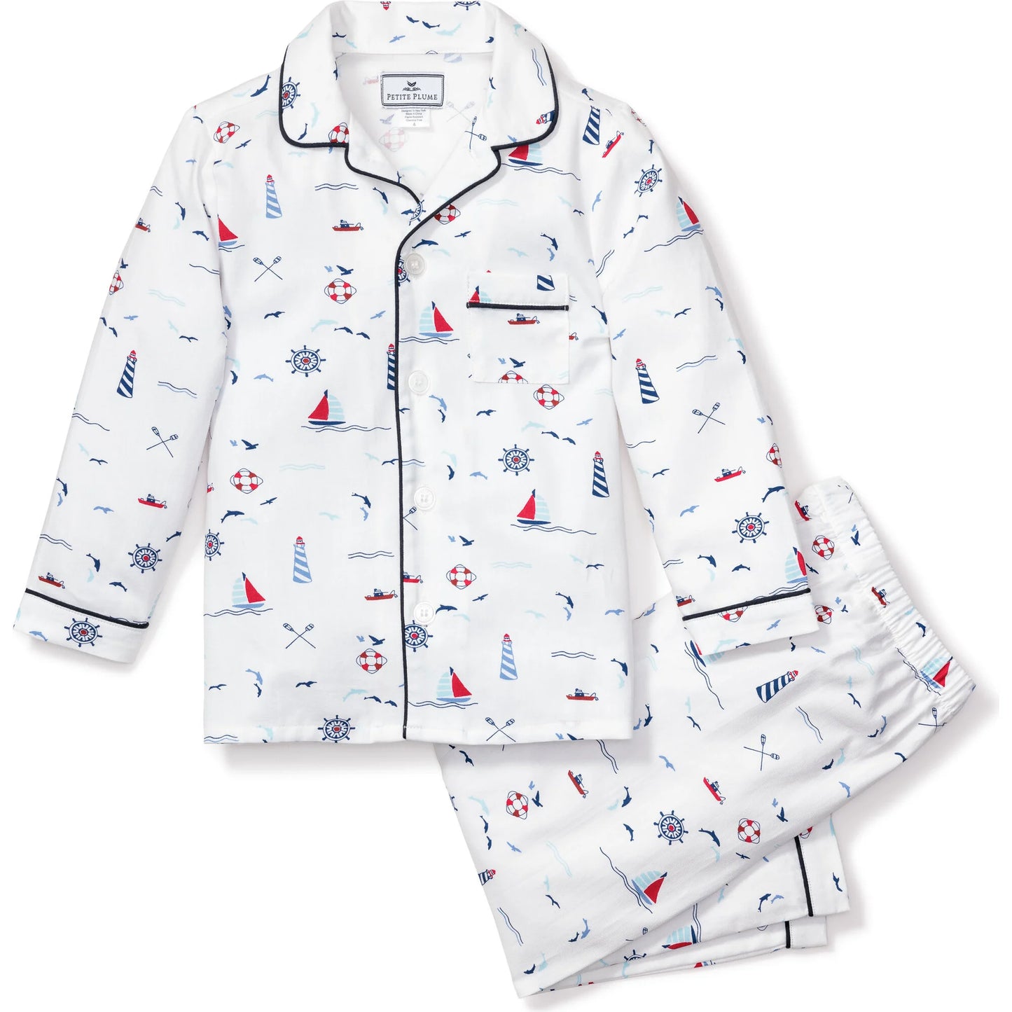 Conjunto de pijama con botones de perla, Sail Away Petite Plume