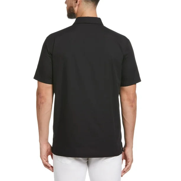 Camisa Guayabera de manga corta con pinzas de mezcla de algodón