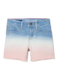 Shorts vaqueros Vigoss para niñas con dobladillo deshilachado y efecto tie-dye