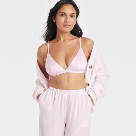 Bralette triangular de satén sin forro Auden para mujer,  -